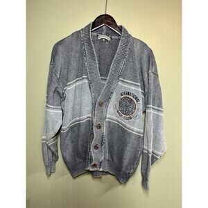 Vintage Blue Willi’s International Golf Club Button Cardigan Sweater XL